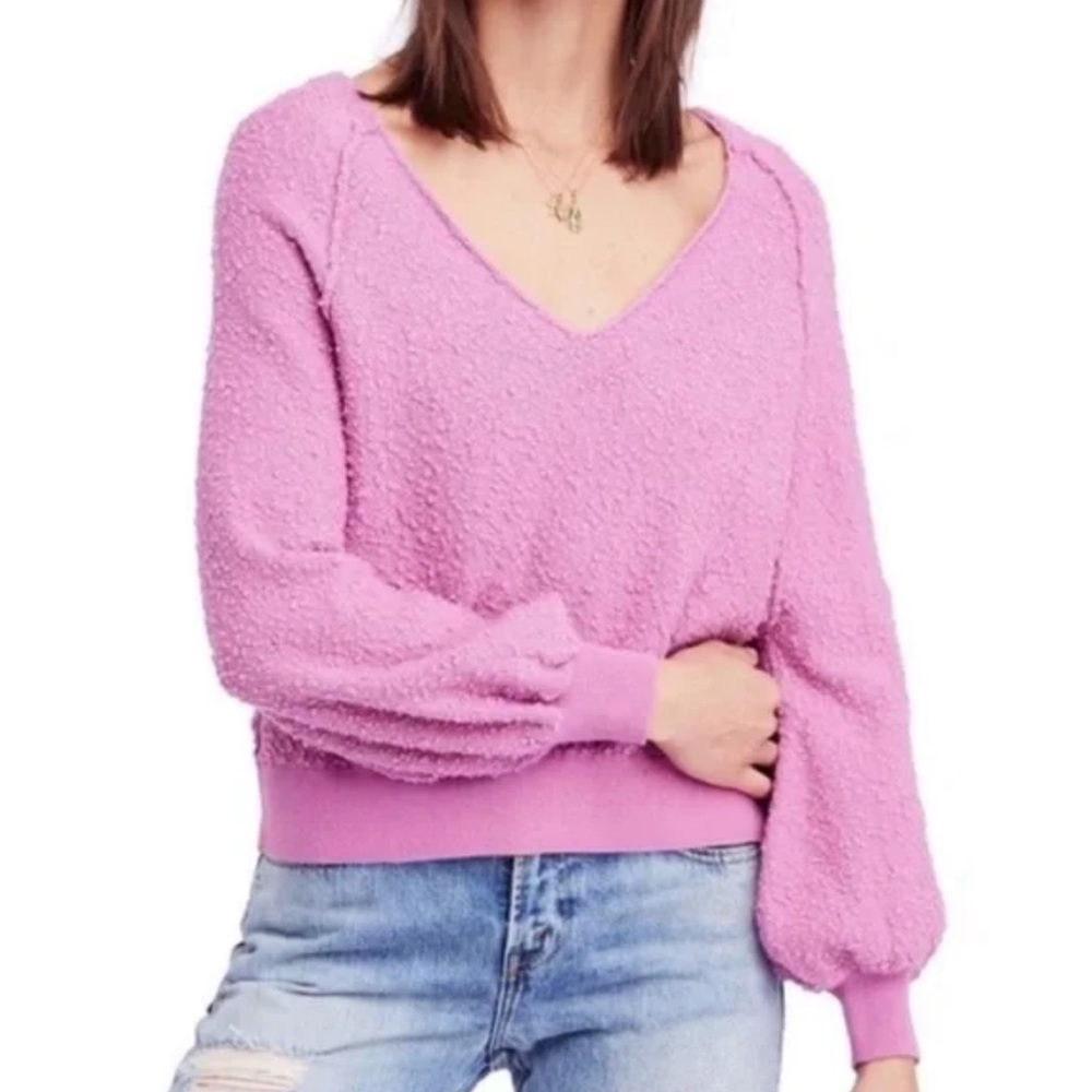 Free People Found My Friend Sweater in Color Orchid